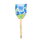Colorful seed pop for Sweet Basil featuring a decorative label and a wooden stick for planting instructions.