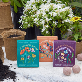 flower pots and seeds Bespoke Blooms Poet's Garden Seed Balls