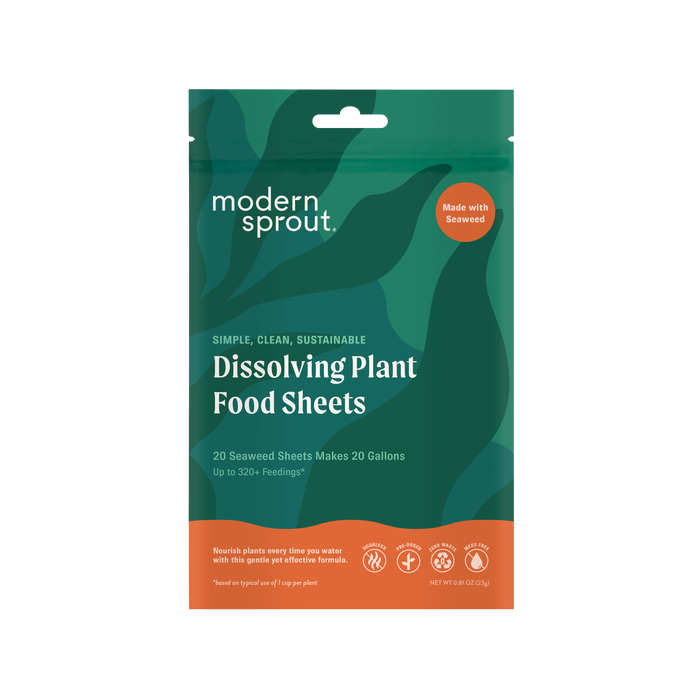 Modern Sprout Dissolving Plant Food Sheets made with seaweed-based fertilizer