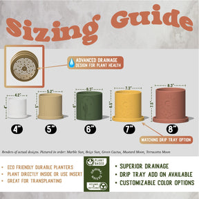 Mid-Century Ribbed Planter with Drainage and Saucer