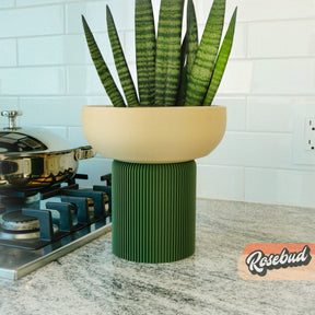 Modern Pedestal Plant Pot, Two-Piece