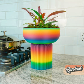 Modern Pedestal Plant Pot, Two-Piece