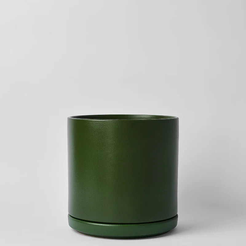 15 inch ceramic planter with saucer Solid Goods