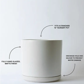 Solid Goods - Ceramic Cylinder Planter with Saucer