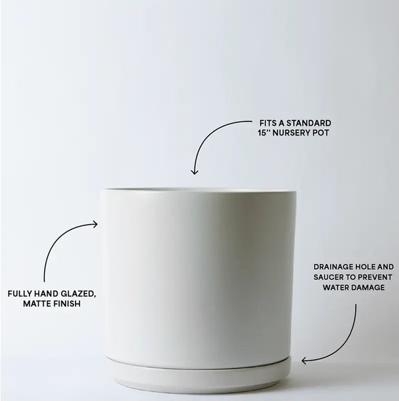 Solid Goods - Ceramic Cylinder Planter with Saucer