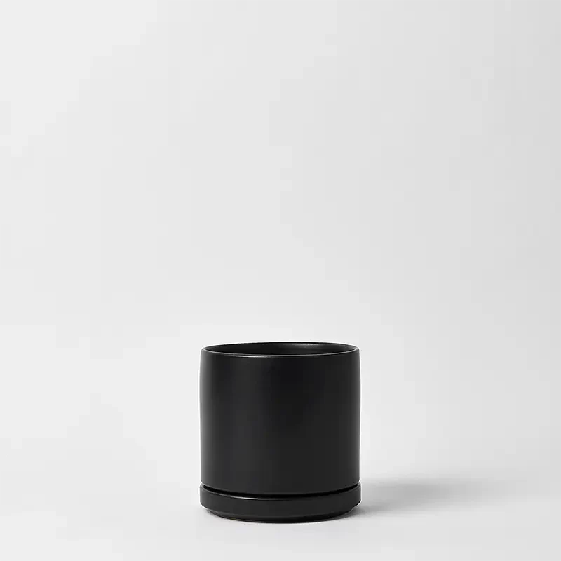 cylinder planter with saucer Solid Goods