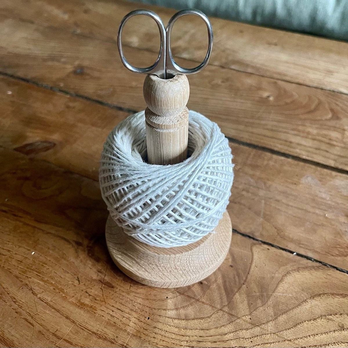 Oak String Tidy with Scissors and Twine